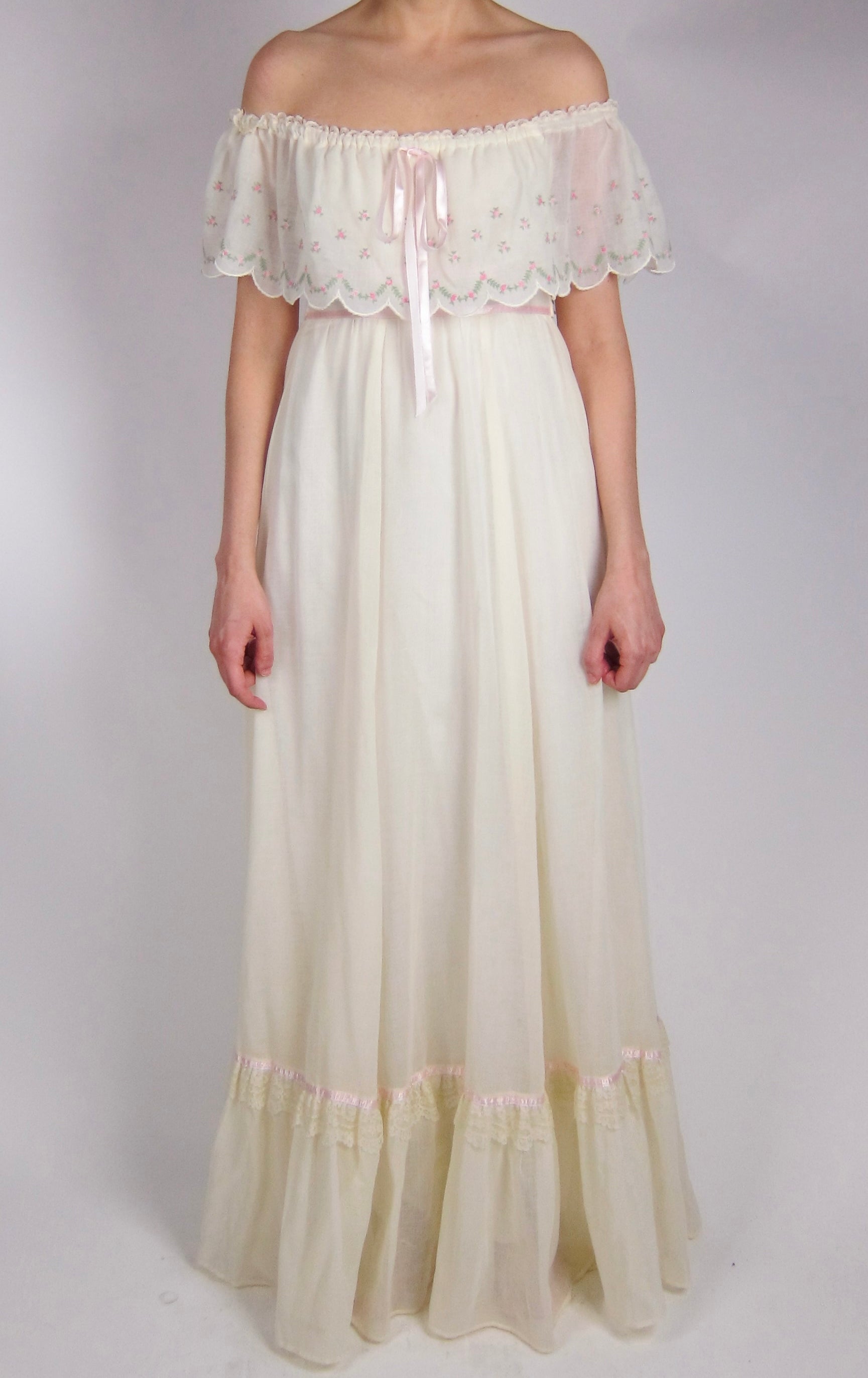 Vintage Gunne Sax by Jessica McClintock Floral Gauze Dress – Dovetail