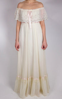 Vintage Gunne Sax by Jessica McClintock Floral Gauze Dress