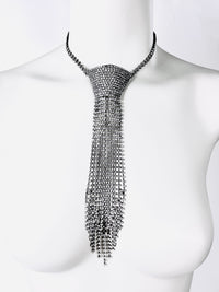 Vintage Rhinestone Tie Necklace