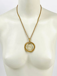Vintage Glass Intaglio Taurus Necklace