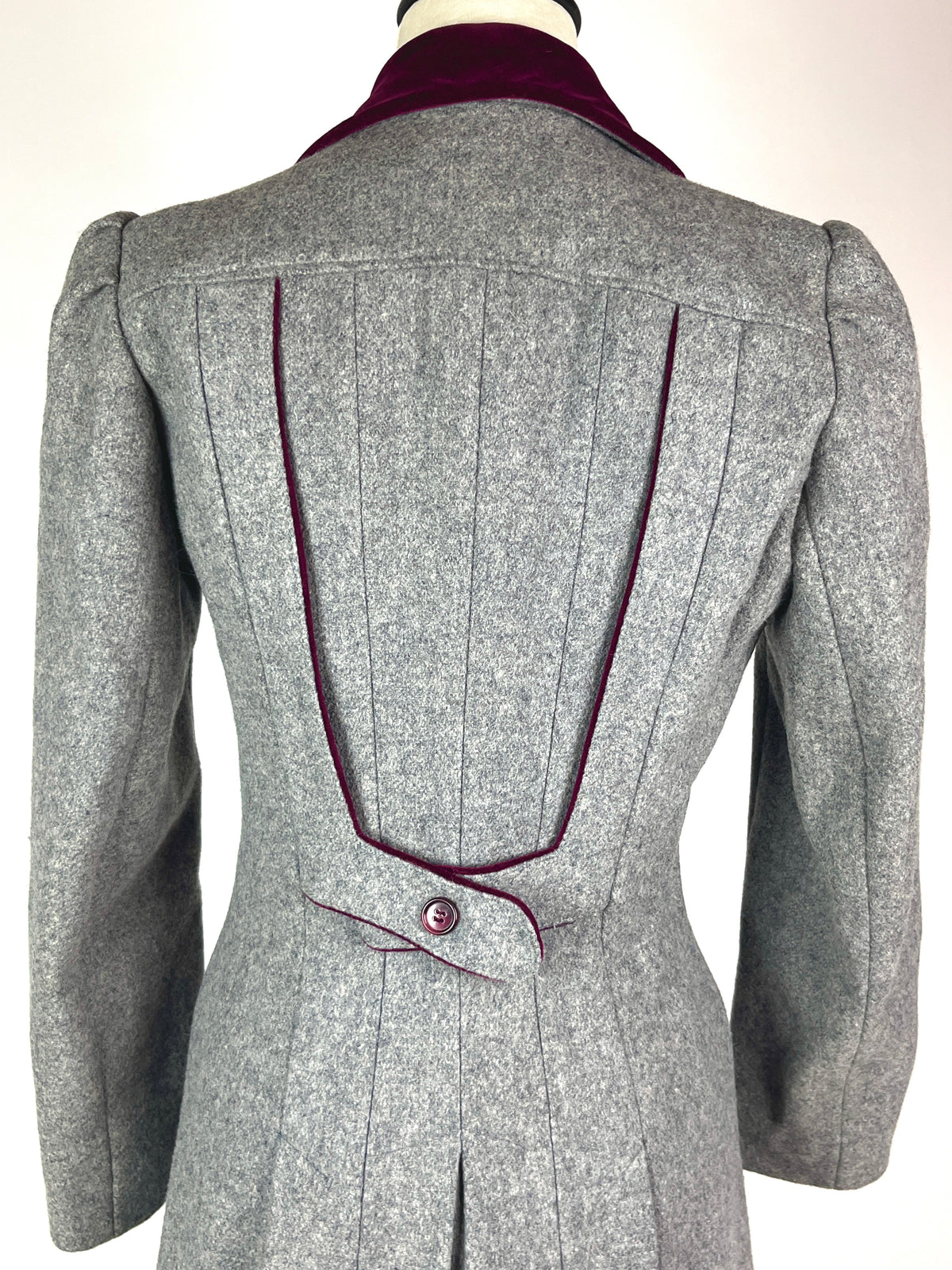 Vintage Gray & Burgundy Princess Coat