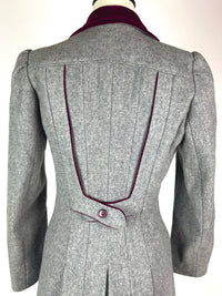 Vintage Gray & Burgundy Princess Coat