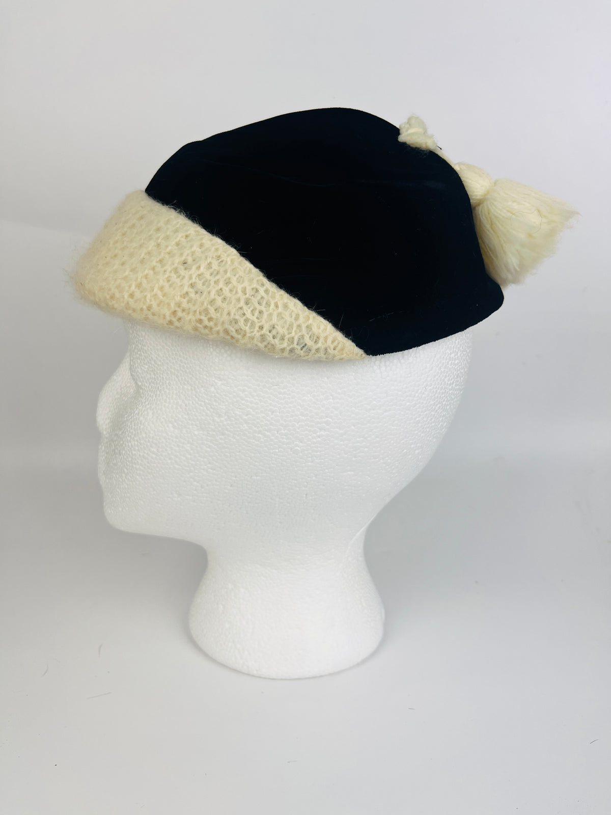 Vintage 1940s Velvet & Mohair Half Hat