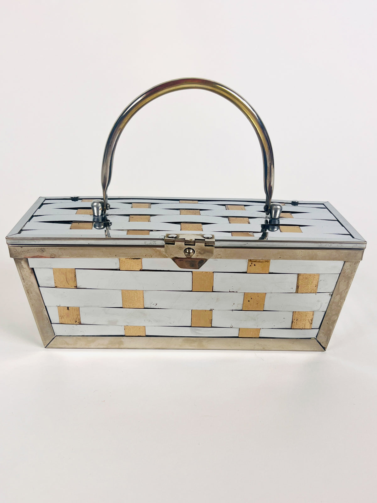 Vintage Woven Metal Box Purse