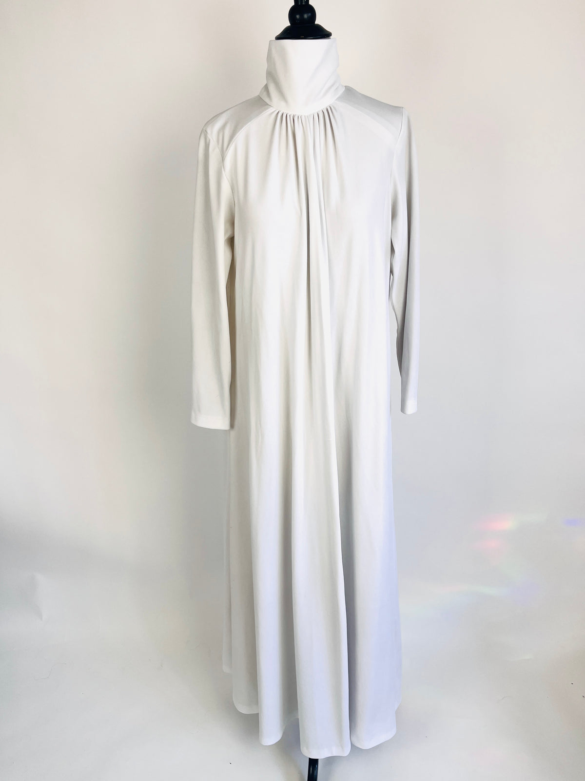 Vintage Belted White Maxi Dress