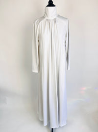 Vintage Belted White Maxi Dress