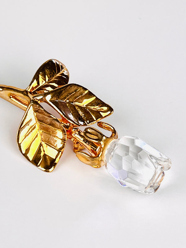 Vintage Swarovski Crystal Rose Brooch