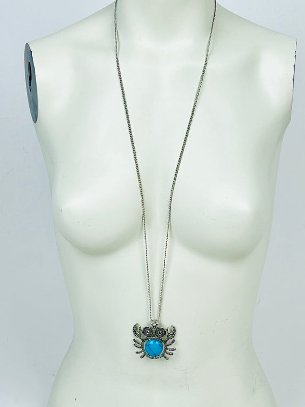 Vintage 1970s Cancer Crab Zodiac Necklace