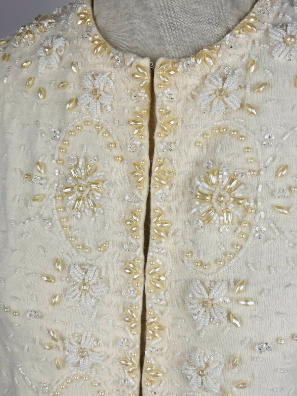 Vintage Beaded Angora & Wool Sweater