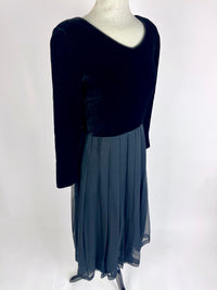 Vintage Velvet Pleated Dress
