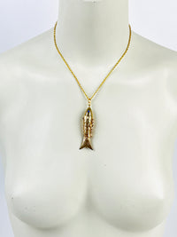 Vintage 1970s Articulated Fish Necklace