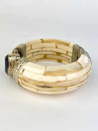 Vintage Smoky Topaz & Bone Bangle