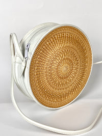 Vintage Woven Raffia Crossbody Bag