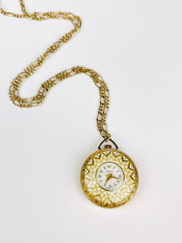 Vintage Watch Necklace with Swiss Movement