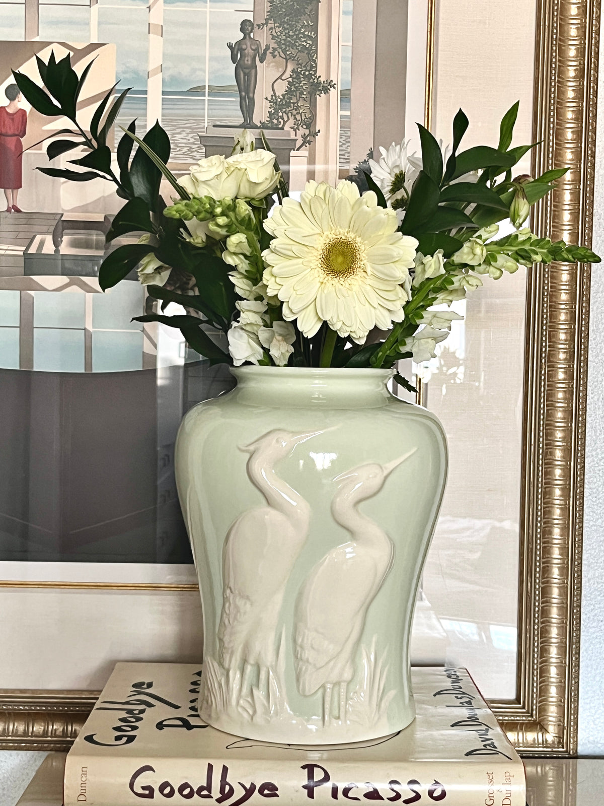 Vintage Art Deco Egret Vase