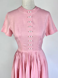 Vintage 1950s Pink PleatedJonathan Logan Dress