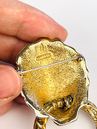 Vintage Lion Head Door Knocker Brooch