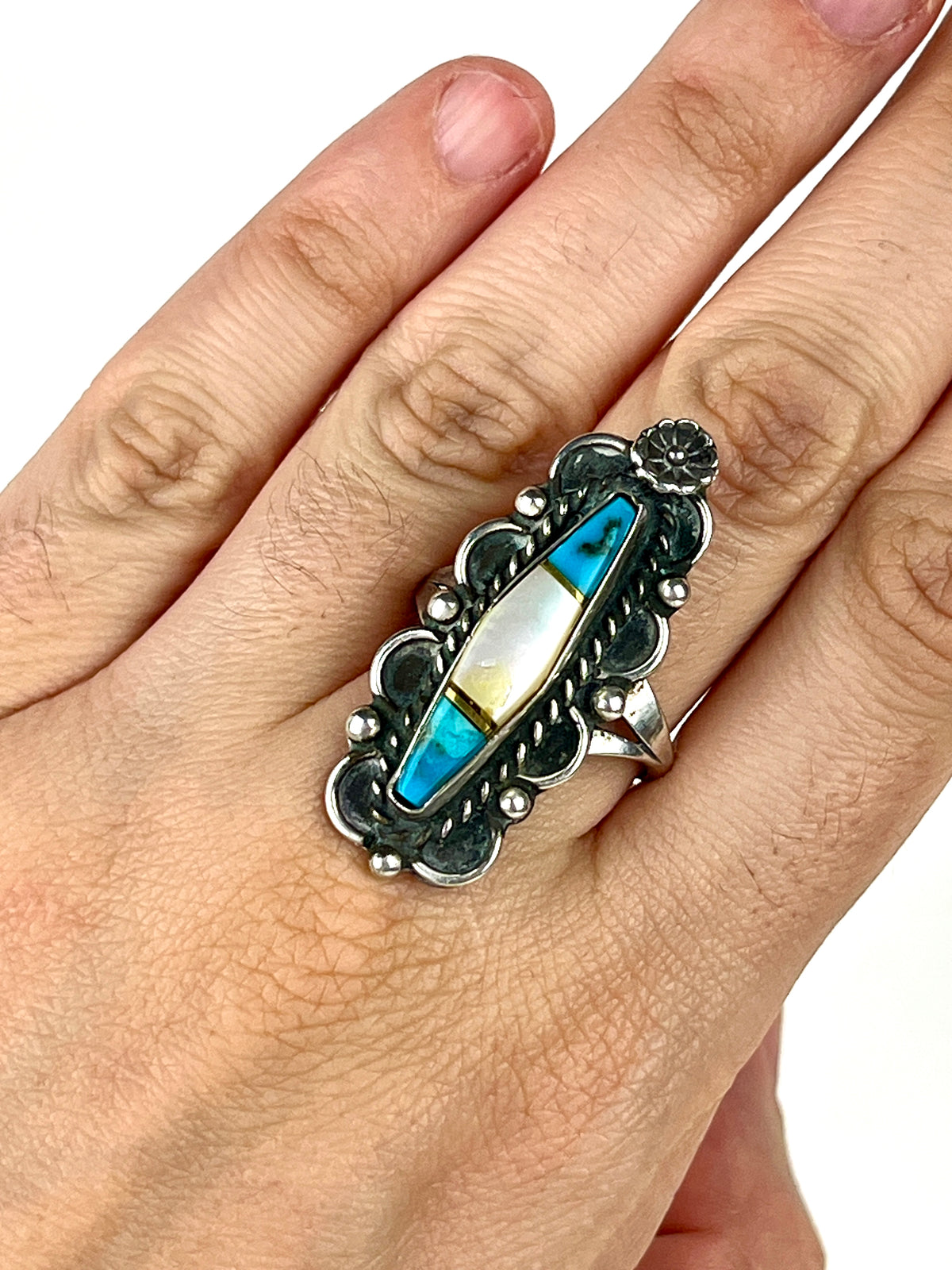 Vintage Navajo Turquoise Sterling Ring