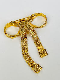 Vintage Gold-Plated Bow Brooch