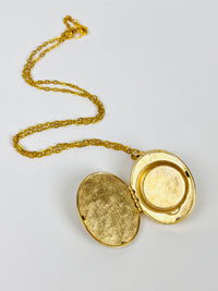 Vintage Faux Topaz Locket Pendant & Brooch