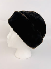 Vintage Chocolate Brown Faux Fur Hat