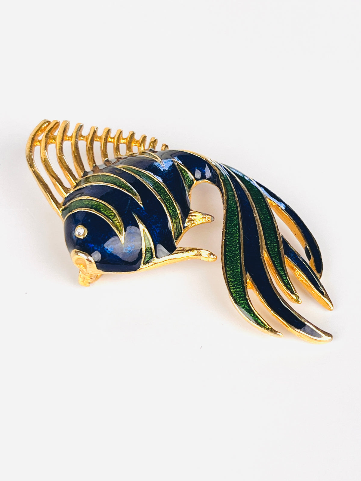 Vintage Enameled Fish Brooch