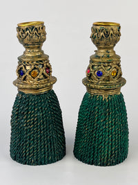Vintage Hollywood Regency Tassel Candle Holders