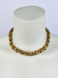 Vintage Gold Tone Criss-Cross Necklace