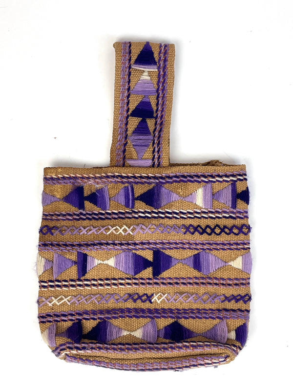Vintage Embroidered Burlap Bag