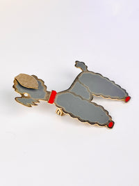 Vintage Enameled Poodle Brooch