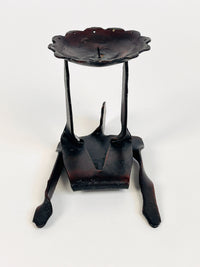 Vintage Figurative Wrought Iron Candle Holder