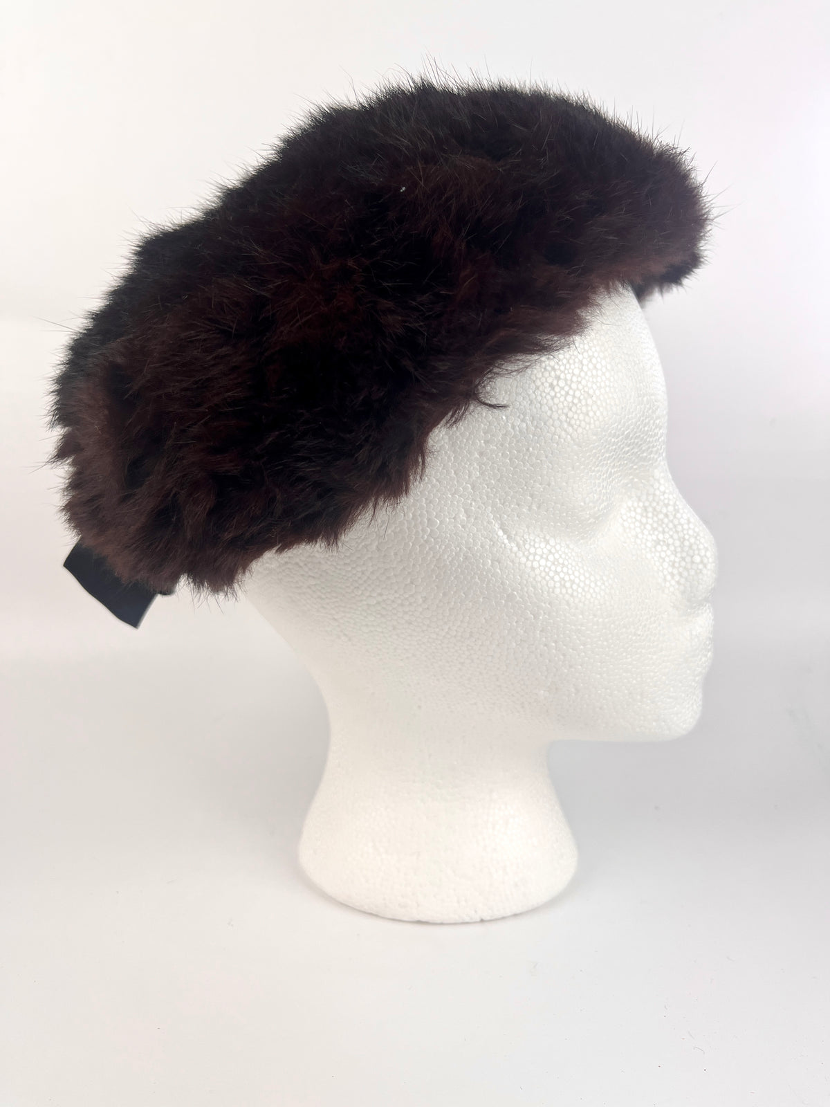 Vintage 50s Brown Genuine Fur Hat