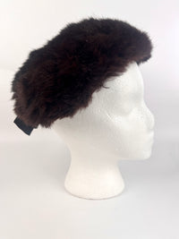 Vintage 50s Brown Genuine Fur Hat