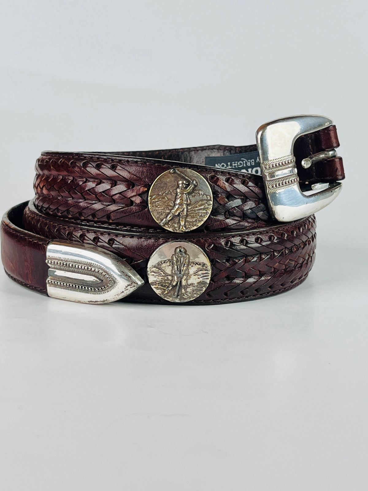 Vintage Brown Leather Brighton Golf Belt