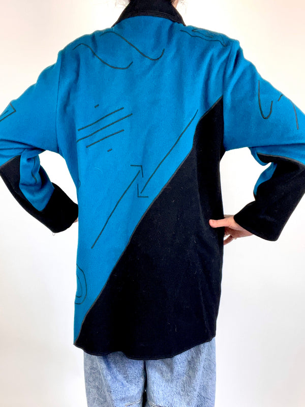 Vintage 90s Wool Fiber Art Coat