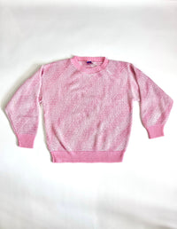 Vintage Pink and White Knit Sweater