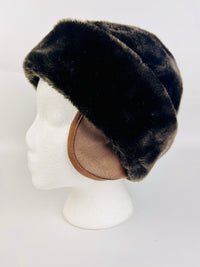 Vintage Chocolate Brown Faux Fur Hat