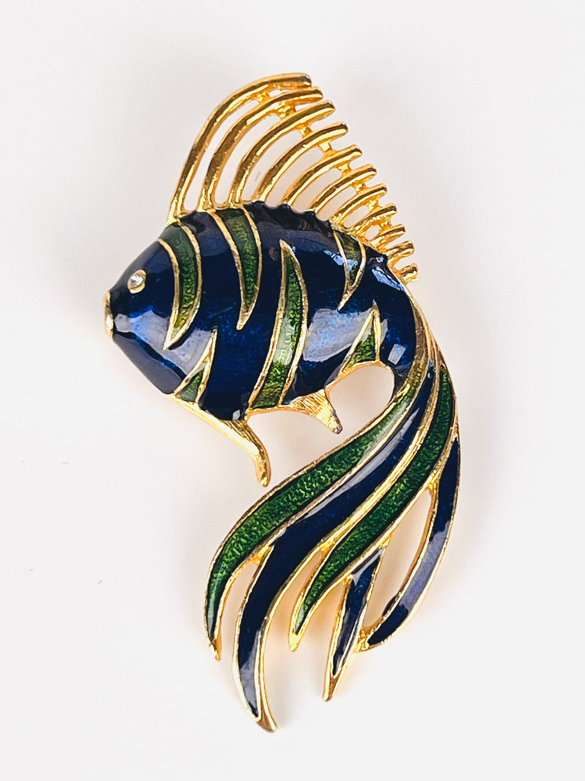 Vintage Enameled Fish Brooch
