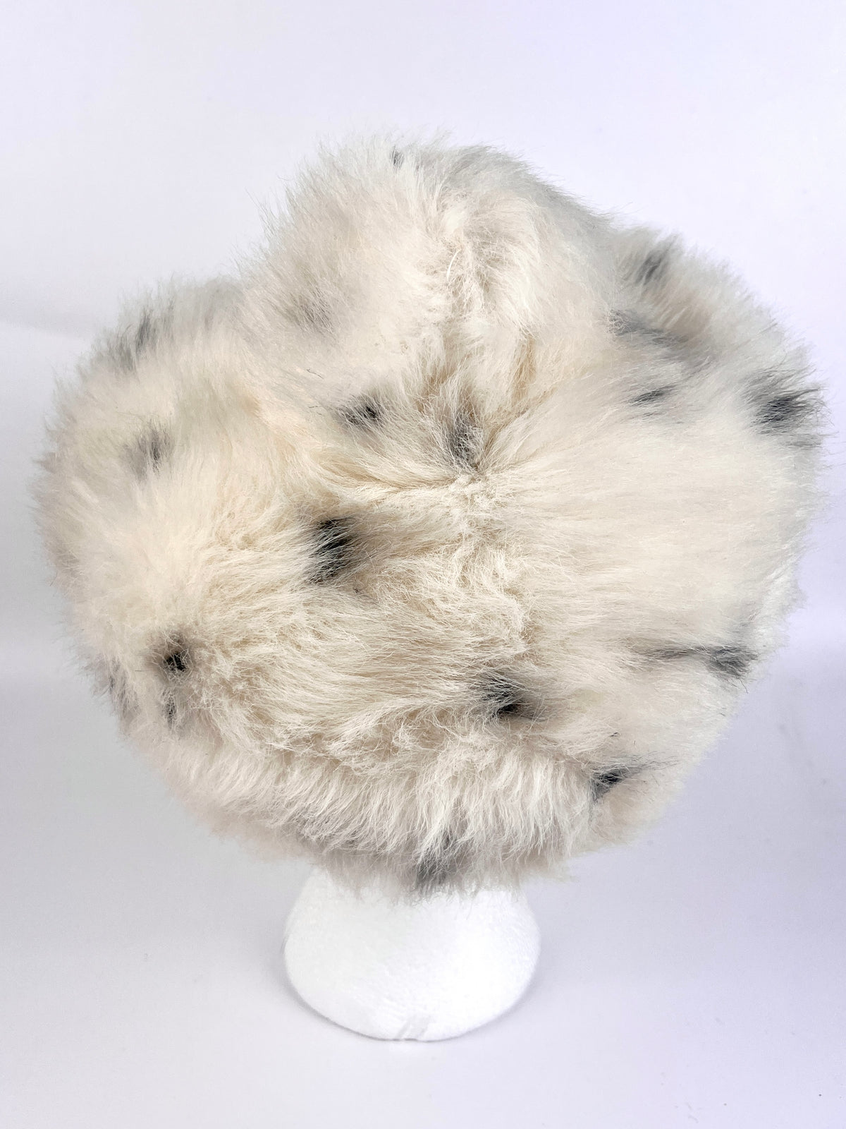 Vintage White Leopard Faux Fur Hat