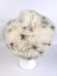 Vintage White Leopard Faux Fur Hat
