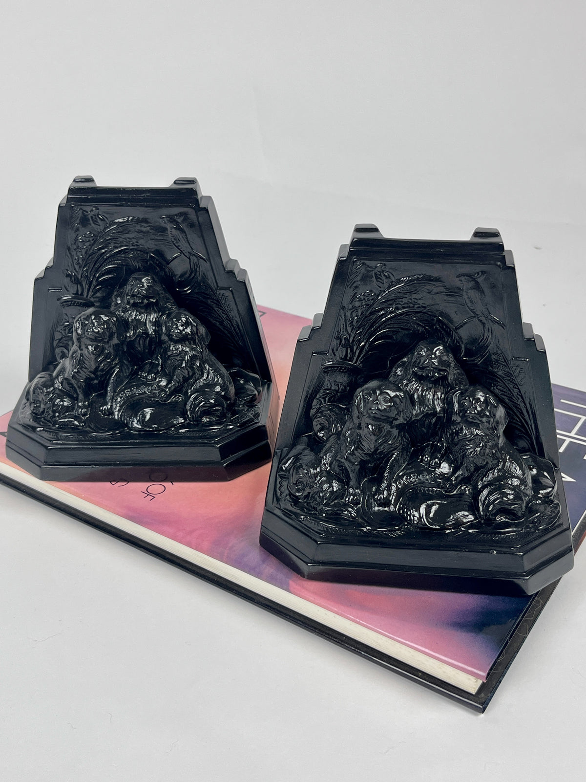 1920s Art Deco Pekingese Dog Bookends
