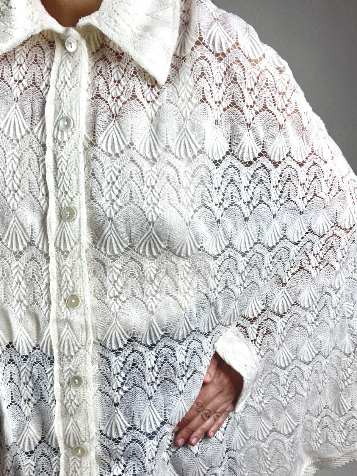 Vintage White Lace Cape