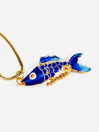 Vintage 1970s Articulated Fish Necklace