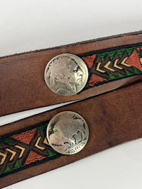 Vintage Brown Leather Brighton Belt