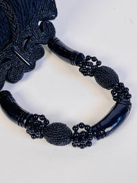 Vintage Black Beaded Butterfly Bag