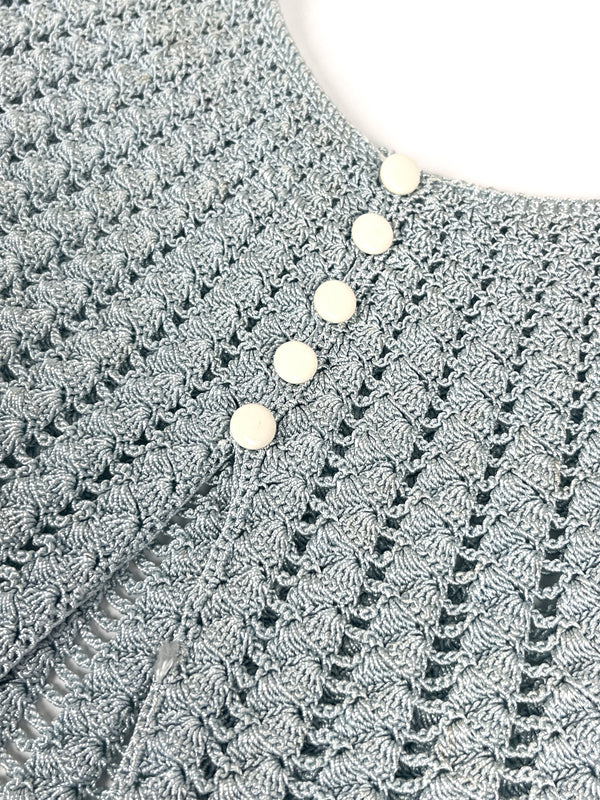 Vintage Baby Silk Cardigan, Hat, & Booties Set