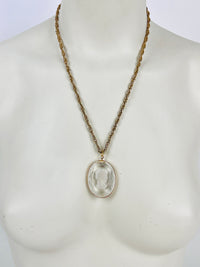 Vintage Glass Intaglio Cameo Necklace