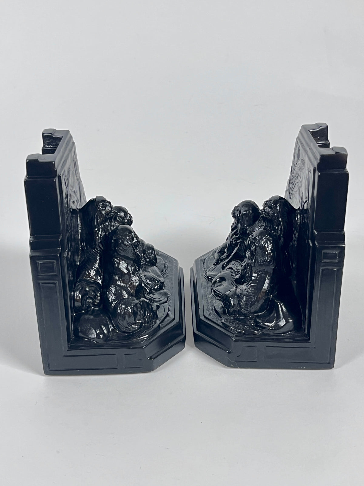 1920s Art Deco Pekingese Dog Bookends