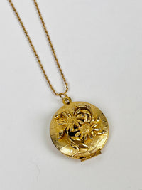 Vintage Sculptural Floral Locket