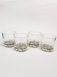 Vintage “On the Rocks” Glasses, 4pc Set